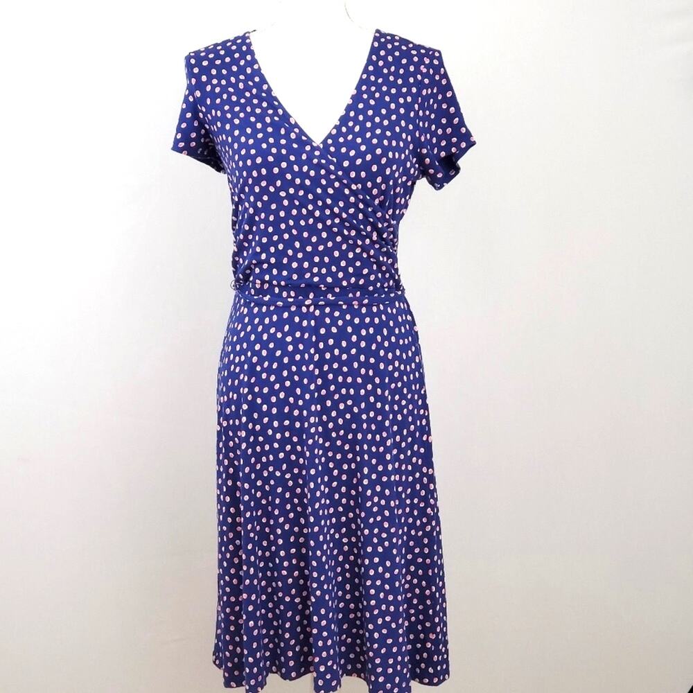 Lands’ End Viscose Wrap Style Short Sleeve Midi Dress Size 6/8